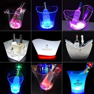 nightclub hotel ktv plastic beer champagne ice bucket tongs single bottle service bar ice bucket cooler