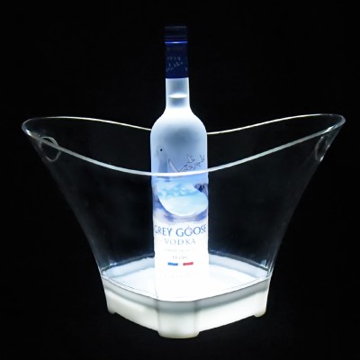 custom clear ps material plastic cooling drink bucket nightclub ice bucket for champagne