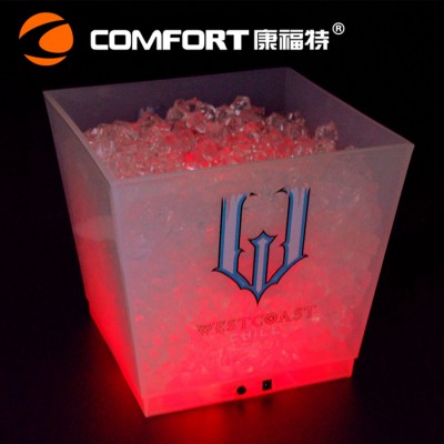 Factory cheap 12L led flashing plastic ice bucket