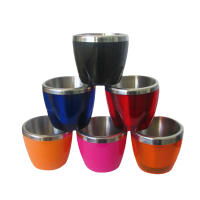 Hot For Promotion 750ml stainless steel double walls bar ice bucket/wine cooler/beer tube with colorful plastic walls