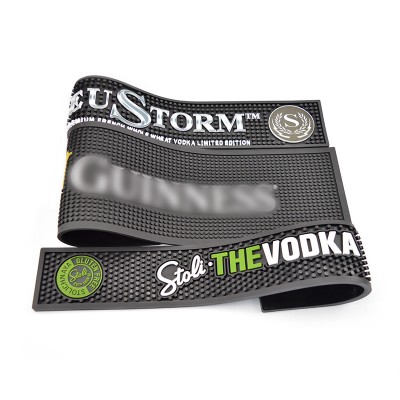 factory wholesale square branded whisky vodka custom bar mats rubber for glasses