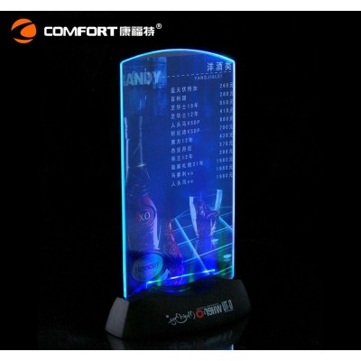 Light transparent acrylic table stand menu holder