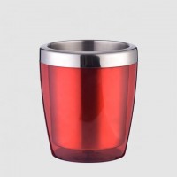 Factory Direct 2.8L red plastic double wall ice tub bar tools big beer bottle champagne wine ice bucket for hotels